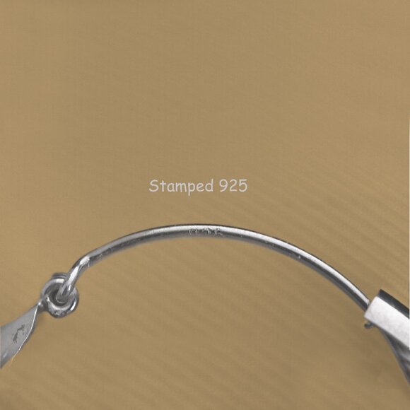 Vintage Classic Sterling Silver Hoop Earrings, Stamped 925, Women's Earrings - Picture 4 of 7